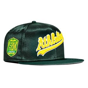 New Era 59Fifty Satin Oakland Athletics 50th Anniversary Patch Hat - Green 7 3/8